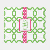 Gitter & Grosgrain Mit Monogramm Fleece Blanket (Vorderseite (Horizontal))