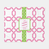 Gitter & Grosgrain Mit Monogramm Fleece Blanket (Vorderseite (Horizontal))