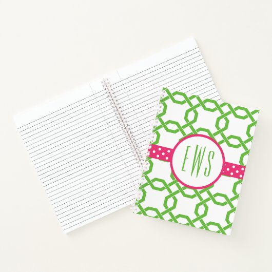 Gitter & Grosgrain Mit Monogramm-SpiralNotebook Notizblock (Innenseite)