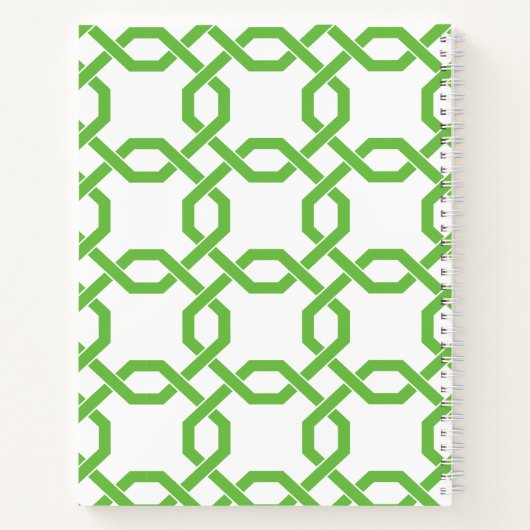 Gitter & Grosgrain Mit Monogramm-SpiralNotebook Notizblock (Rückseite)