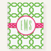 Gitter & Grosgrain Mit Monogramm-SpiralNotebook Notizblock (Vorderseite)