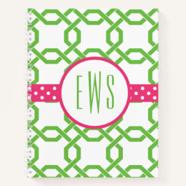 Gitter & Grosgrain Mit Monogramm-SpiralNotebook Notizblock