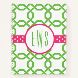 Gitter & Grosgrain Mit Monogramm-SpiralNotebook Notizblock