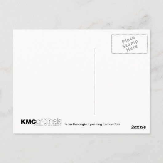 Gitter-Katzen-Postkarte Postkarte (Rückseite)