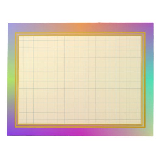 Gitter mit farbenfroher Metallic 8.5x11 Notizblock (Vorderseite)