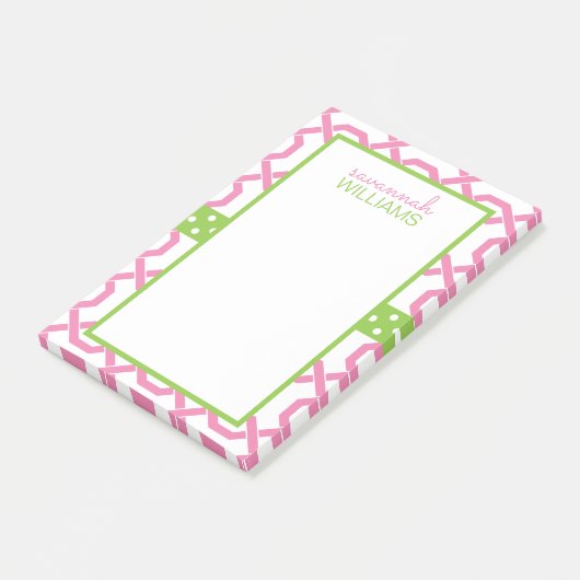 Gitter und Grosgrain Personalisiert Post-it-Notepa Post-it Klebezettel (angewinkelt)