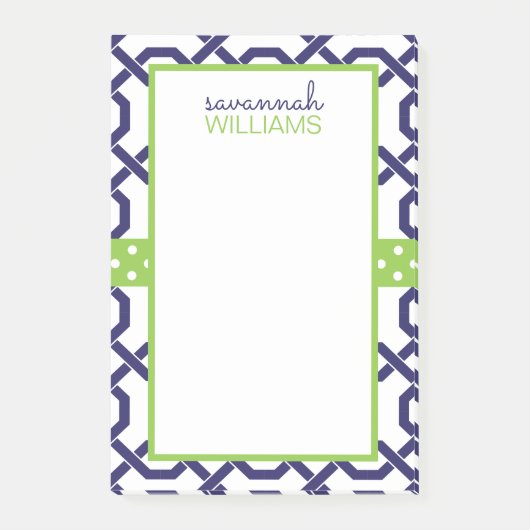 Gitter und Grosgrain Personalisiert Post-it-Notepa Post-it Klebezettel (Vorderseite)