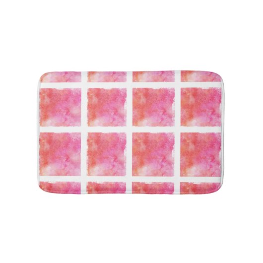 Gitter-und Marmor-Effekt-Rosa und Orange Badematte (Vorderseite)