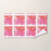 Gitter-und Marmor-Effekt-Rosa und Orange Badhandtuch Set (Handtuch)