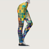 Gitter von kleinen bunten Quadraten mit Punkten Leggings (Rechts)