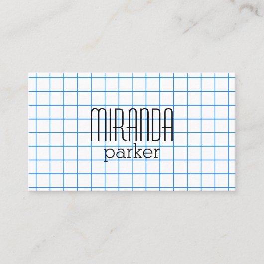 Gitter-Zeichenpapiers- mit Visitenkarte (Vorderseite)