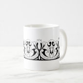 Gitterformen Blattmuster Blume Kaffeetasse (VorderseiteRechts)