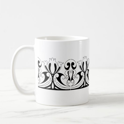Gitterformen Blattmuster Blume Kaffeetasse (Links)