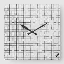 Gittergesperrte quadratische Wanduhr