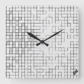 Gittergesperrte quadratische Wanduhr