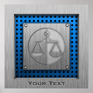Gitterjustizskala im Metallaussehen Poster