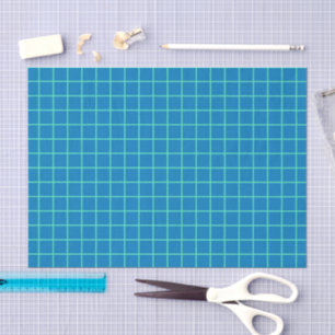 Gittermuster in Blau und Mintgrün Seidenpapier