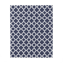 Gittermuster Navy Blue und White Quatrefolie