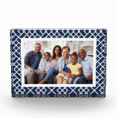 Gitterrahmen für Navy und White Bambus Fotoblock (Vorderseite)