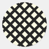 Gitterrunde Aufkleber (Creme & Schwarz) (Vorderseite)