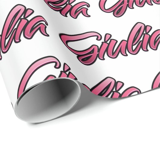 Giulia faded pink personalisiertes Geschenkpapier (Rolleneckpunkt)