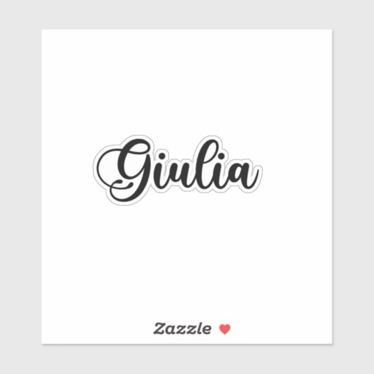 Giulia Name - Handgeschriebene Kalligrafie Aufkleber (Blatt)