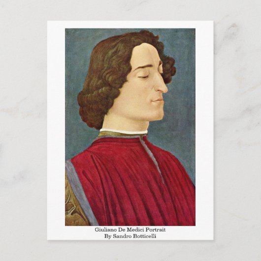 Giuliano de Medici Portrait von Sandro Botticelli Postkarte (Vorderseite)
