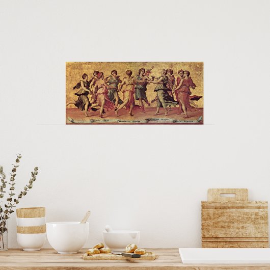 Giulio Romano - Tanz Apollo mit den Musen Poster (Küche)