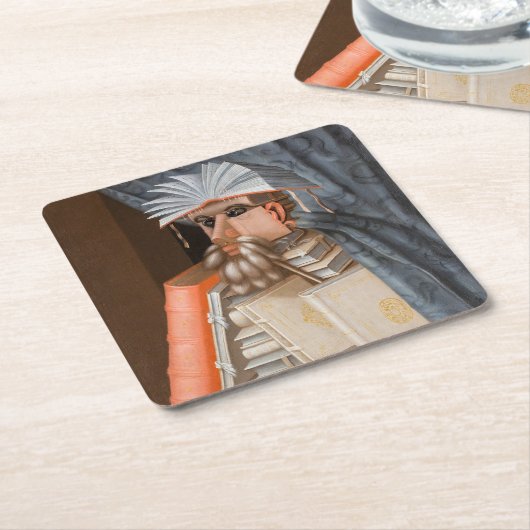 Giuseppe Arcimboldo - Die Bibliothekare Rechteckiger Pappuntersetzer (angewinkelt)