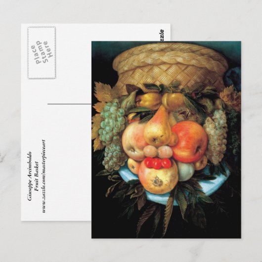 Giuseppe Arcimboldo - Obstkorb Postkarte (Vorne/Hinten)
