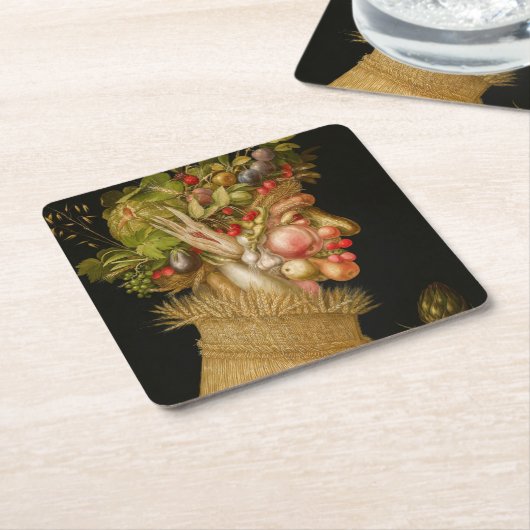 Giuseppe Arcimboldo - Sommer Rechteckiger Pappuntersetzer (angewinkelt)