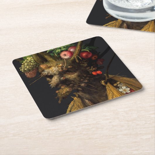 Giuseppe Arcimboldo - Vier Jahreszeiten in einem K Rechteckiger Pappuntersetzer (angewinkelt)