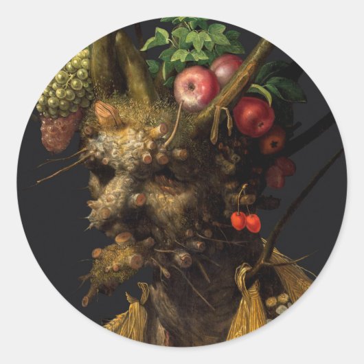 Giuseppe Arcimboldo - Vier Jahreszeiten in einem K Runder Aufkleber (Vorderseite)