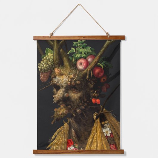 Giuseppe Arcimboldo - Vier Jahreszeiten in einem K Wandteppich Mit Holzrahmen (Vorderseite)