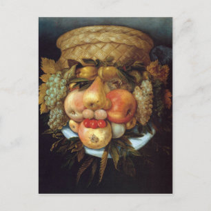 Giuseppe Arcimboldos reversibler Kopf mit Korb Postkarte