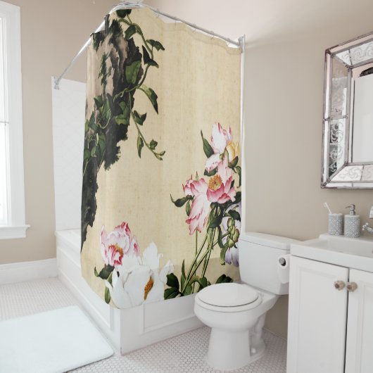 Giuseppe Castiglione - Paeony Fine Art Duschvorhang (Beispiel)