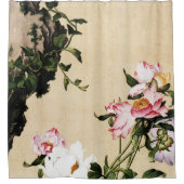 Giuseppe Castiglione - Paeony Fine Art Duschvorhang (Vorderseite)