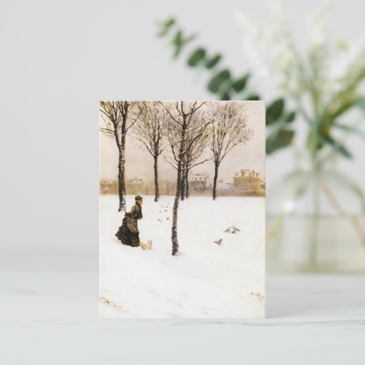 Giuseppe de Nittis - Eine Winterlandschaft Postkarte (Stehend Vorderseite)