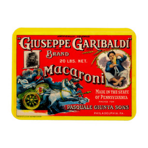Giuseppe Garibaldi Makaroni-Etikett der 1920er Jah Magnet
