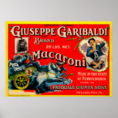 Giuseppe Garibaldi Makaroni-Etikett der 1920er Jah Poster (Vorne)
