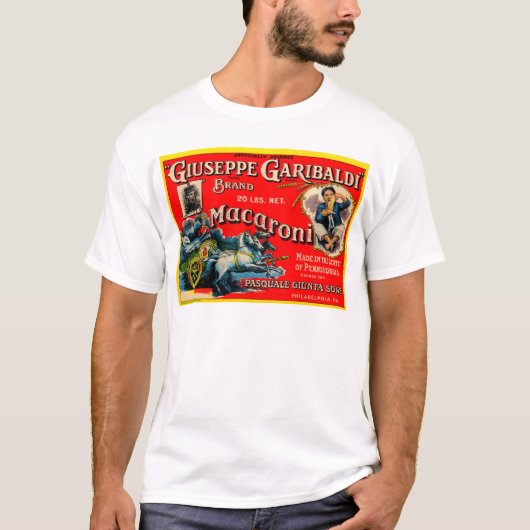 Giuseppe Garibaldi Makaroni-Etikett der 1920er Jah T-Shirt (Vorderseite)