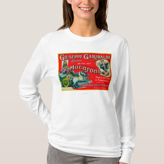 Giuseppe Garibaldi-Makkaroni-Aufkleber T-Shirt (Vorderseite)