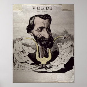 Giuseppe Verdi , Karikatur, 1860er Poster