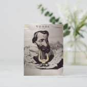 Giuseppe Verdi , Karikatur, 1860er Postkarte (Stehend Vorderseite)