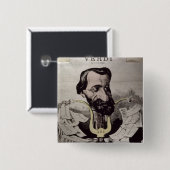 Giuseppe Verdi, Karikatur, 1860's Button (Vorne & Hinten)