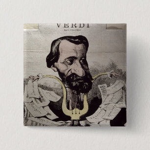 Giuseppe Verdi, Karikatur, 1860's Button
