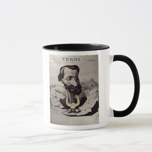 Giuseppe Verdi, Karikatur, 1860's Tasse (Rechts)