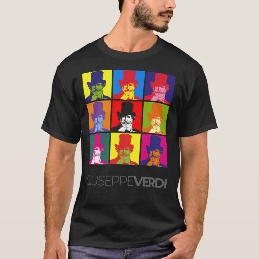 Giuseppe Verdi Pop-Art-Portrait-Poster T-Shirt (Vorderseite)