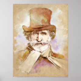 Giuseppe Verdi Portrait im Aquarell Style Poster