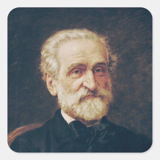 Giuseppe Verdi Quadratischer Aufkleber (Vorderseite)